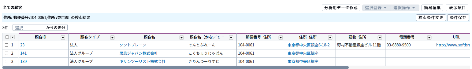 住所項目