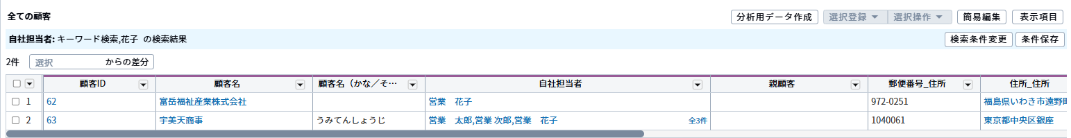 自社担当-キーワード検索